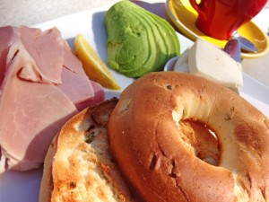 Ham bagel